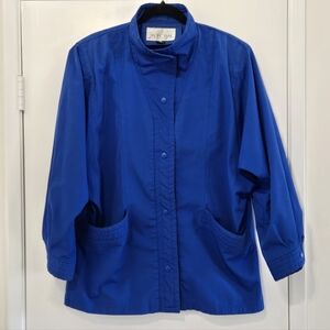 Vintage Pacific Trail Windbreaker Jacket Medium Blue Womens